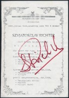 1991 Szvjatoszlav Richter (1915-1997) ZongoramÅ±vész Aláírása MÅ±sorlapon - Autres & Non Classés