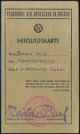 1943 Magyar Volksbund Tagsági Igazolvány HItler Idézettel, Tagsági Bélyegekkel /... - Zonder Classificatie