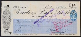 1929 London, Barclays Bank Váltója / Bill - Non Classés