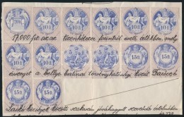 1891 14 Db Okmánybélyeg Kivágáson / Document Piece With 14 Document Stamps - Non Classés