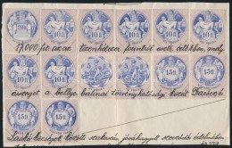 1891 14 Db Okmánybélyeg Kivágáson / Document Piece With 14 Document Stamps - Sin Clasificación