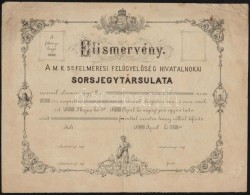 Cca 1880 Elismervény, A M. K. 5. Felmérési FelügyelÅ‘ség Hivatalnokai... - Non Classés