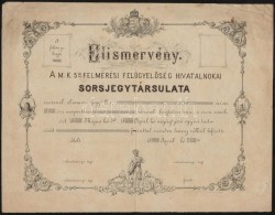 Cca 1880 Elismervény, A M. K. 5. Felmérési FelügyelÅ‘ség Hivatalnokai... - Unclassified