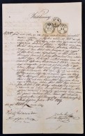 1859 GyÅ‘rvárosi Árvabizottmány 4 Oldalas Kötelezvénye 3fl és 12fl... - Unclassified