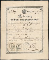 1850 Pécsen Kiállított Fegyvertartási Engedély / Gun Licence. - Non Classés