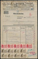 1945 Számla 34 Db Illetékbélyeggel / Invoice With Invoice Stamps - Sin Clasificación