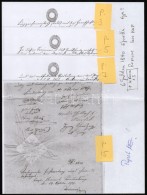 1850 6G + 3x 10kr Szignetta Okmányon / 6G + 3x 10kr Signettas On Document - Sin Clasificación