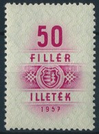** 1957 Illetékbélyeg 50f Kossuth Címerrel, Ritka! (350.000) / Fiscal Stamp With The Old Coat... - Unclassified