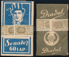 Cca 1940 Diadal és Senator 60 Lapos Szivarkapapír Adójeggyel / Cigar Paper With Tax Stamp. - Non Classés