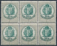 ** 1891 15kr Hatostömb / Block Of 6 - Sin Clasificación