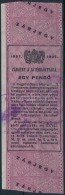 1937 1P Kártyajegy, Kártya-zárjegy (Hodobay 33a.) / 1p Card Tax-stamp - Non Classés