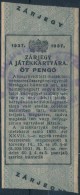 1937 5P Kártyajegy, Kártya-zárjegy (nem Katalogizált) / 5p Card Tax-stamp - Non Classés