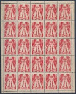 1936 UT REGNET 4f Adománybélyeg, 25-ös ív / Charity Stamp, Sheet Of 25 - Unclassified