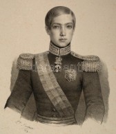 1853 V. Péter Portugál Király NagyméretÅ± KÅ‘nyomatos Portréja. M. Barbara... - Estampas & Grabados