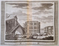 Cca 1715-1750 Domenico Lovisa (1690 K.-1750 K.): Veduta Della Ponte Rialto - A Sóhajok Hídja,... - Estampes & Gravures