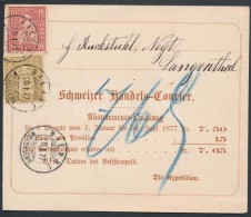 1877 Mi 29a, 30 LevelezÅ‘lapon / On Postcard 'BIENNE' - Langenthal - Otros & Sin Clasificación