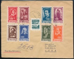 1947 KöltÅ‘k Sor Mi 1048-1055 Ajánlott Levélen / On Registered Cover 'CLUJ' - 'CHUR' - Autres & Non Classés