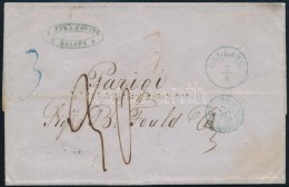 1860 FertÅ‘tlenített Portós Levél / Desinfected Unpaid Cover Kék / Blue 'GALLATZ -... - Autres & Non Classés