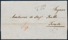 1852 FertÅ‘tlenített Levél / Desinfected Cover 'GALLATZ' - 'CZERNOWITZ' - 'KRAKAU' - 'TRIEST' Signed:... - Autres & Non Classés