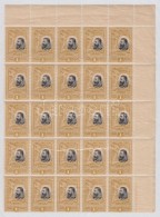 ** 1906 Mi 185 25-ös Tömb / Sheet Part Of 25 Stamps - Autres & Non Classés