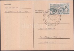 Württemberg 1949 Német Síbajnokság Képeslap MegfelelÅ‘ Bélyeggel és... - Autres & Non Classés
