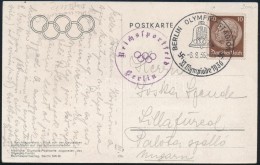 1936 Képeslap A Berlini Olimpiáról Alkalmi Bélyegzéssel Lillafüredre /... - Autres & Non Classés