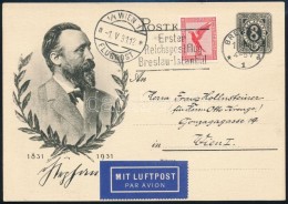 1931 Légi LevelezÅ‘lap Bécsbe/ Airmail Postcard To Vienna - Andere & Zonder Classificatie