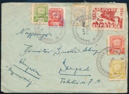 1945 Levél Tartalommal, 6 Bélyeges Vegyes Bérmentesítéssel Szegedre / Cover With... - Otros & Sin Clasificación