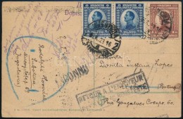 1923 Képeslap Portugáliába, Visszaküldve / Postcard To Portugal, Returned - Autres & Non Classés