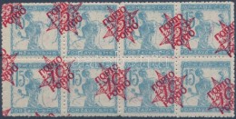 ** 1920 Portó Mi 44 Nyolcastömb ErÅ‘sen Eltolódott Felülnyomattal / Postage Due Block Of 8... - Autres & Non Classés