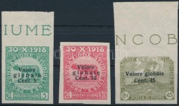 ** 1919 Mi 74, 75, 78 Vágottak / Imperforate Stamps (Mi EUR 190,-) (betapadás / Gum Disturbance) - Autres & Non Classés