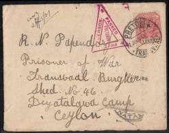 1901 Levél Transvaali Hadifogolynak Ceylonba / Cover To Transvaal P.O.W. To Ceylon - Autres & Non Classés
