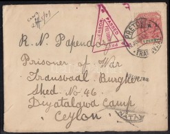 1901 Levél Transvaali Hadifogolynak Ceylonba / Cover To Transvaal P.O.W. To Ceylon - Otros & Sin Clasificación