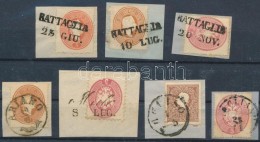 1858-1864 7 Db Soldis Bélyeg Kivágáson / 7 Stamps On Cutting - Autres & Non Classés