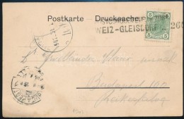 1907 Képeslap Vasúti Bélyegzéssel Budapestre / Postcard With Railway Cancellation To... - Otros & Sin Clasificación