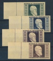 ** 1946 Karl Renner ívszéli Vágott Sor / Mi 772B-775B Imperforate Margin Set - Otros & Sin Clasificación