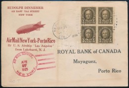 1925 Légi Levél Puerto Rico/ Airmail Cover To Puerto Rico - Autres & Non Classés