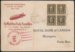 1925 Légi Levél Puerto Rico/ Airmail Cover To Puerto Rico - Otros & Sin Clasificación