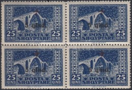 ** 1924 Vöröskereszt 25Q Négyestömb Mi 98 - Other & Unclassified