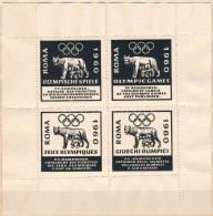 ** 1960 Római Olimpia Emlékív / Souvenir Sheet - Autres & Non Classés