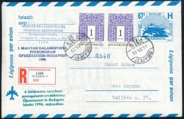 1996 Ajánlott Levél Galambpostával Küldve / Registered Cover With Pigeongram - Autres & Non Classés