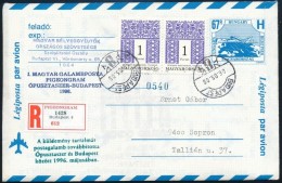 1996 Ajánlott Levél Galambpostával Küldve / Registered Cover With Pigeongram - Other & Unclassified