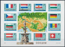 ** 1977 Duna-Majna-Rajna Vágott Blokk (25.000) / Mi Bl 128 Imperforate Block - Other & Unclassified