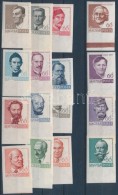 ** 1960 Arcképek (II.) Vágott ívszéli Sor (14.000) / Mi 1676-1717 Imperforate Margin... - Autres & Non Classés