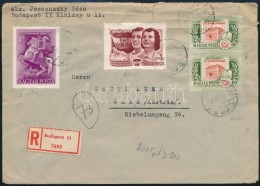 1955 Ajánlott Levél Állami Nyomda + DISZ Bérmentesítéssel / Registered... - Autres & Non Classés