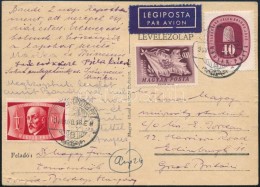 1948 Légi Levél Vegyes Bérmentesítéssel / Airmail Cover With Mixed Franking - Autres & Non Classés