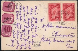1948 Képeslap 48f Portóval / Postcard With 48f Postage Due 'DÖMÖS' - Autres & Non Classés