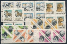 ** 1956 Magyarországi Kutyafajták Sor Négyestömbökben / Mi 1460-1467 Blocks Of 4 - Otros & Sin Clasificación