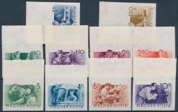 ** 1955 Munka ívszéli Vágott Sor (30.000) / Mi 1426-1445 Imperforate Margin Set (ráncok... - Autres & Non Classés