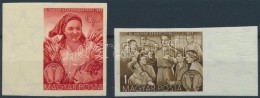 ** 1952 Békekongresszus ívszéli Vágott Sor (8.000)  / Mi 1279-1280 Imperforate Margin... - Otros & Sin Clasificación